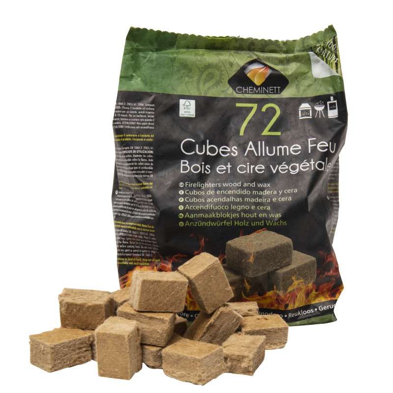 Allume feu cubes bois 100% naturel (72 pcs)