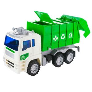 Camion poubelle vert et blanc 30cm 