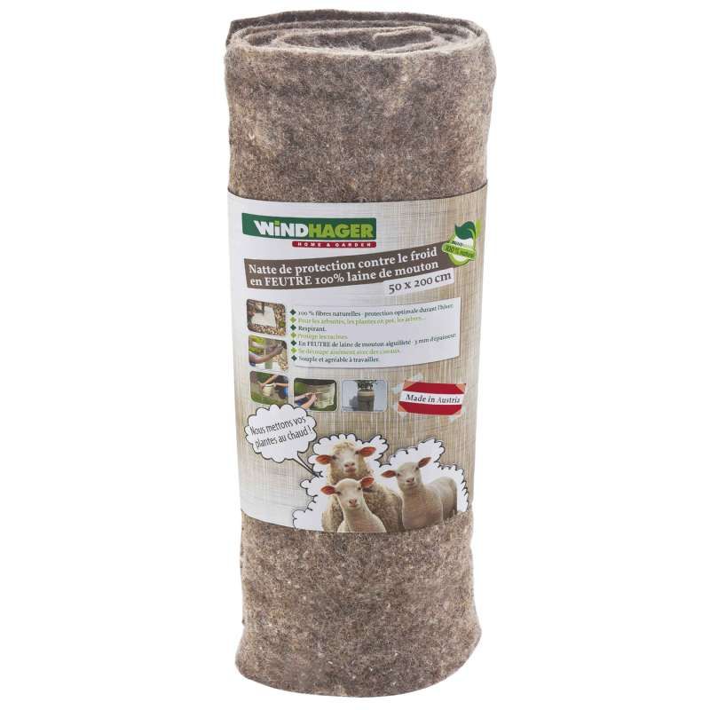 Feutre laine mouton 0.5x2m gris