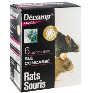 Raticide  Souricide blé concassé 6 sachets