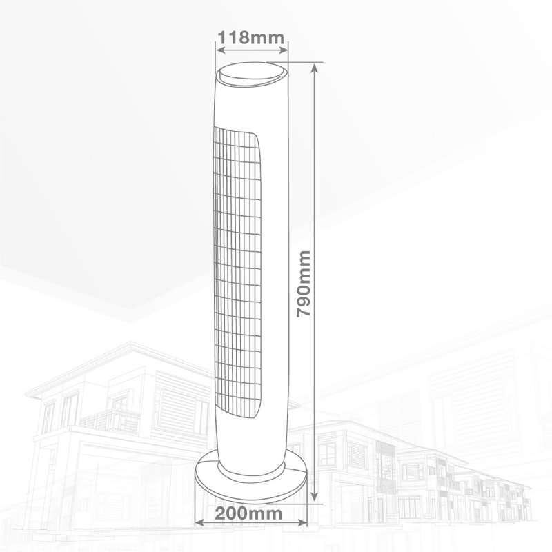 Ventilateur colonne oscillant 45 w