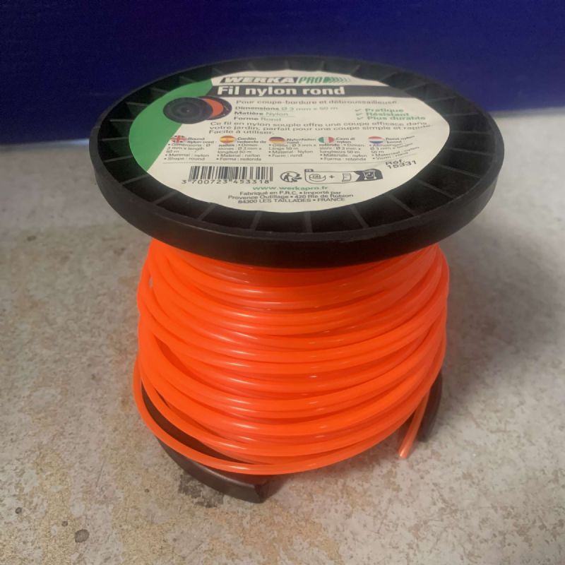 Fil nylon rond WERKA PRO (Rouleau de 50 mètres)