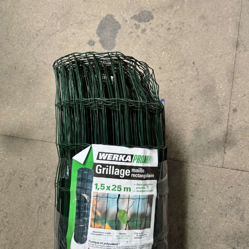 Grillage soudé vert WERKA PRO en rouleau de 25m