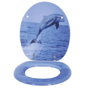 Abattant wc décor dauphin