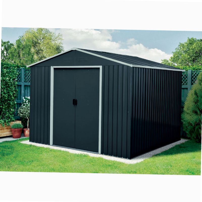 WERKA PRO Abri De Jardin Métal 2,4 M² - Acier Galvanisé Robuste, Dimensions 1,95 X 1,21 X 1,80 M