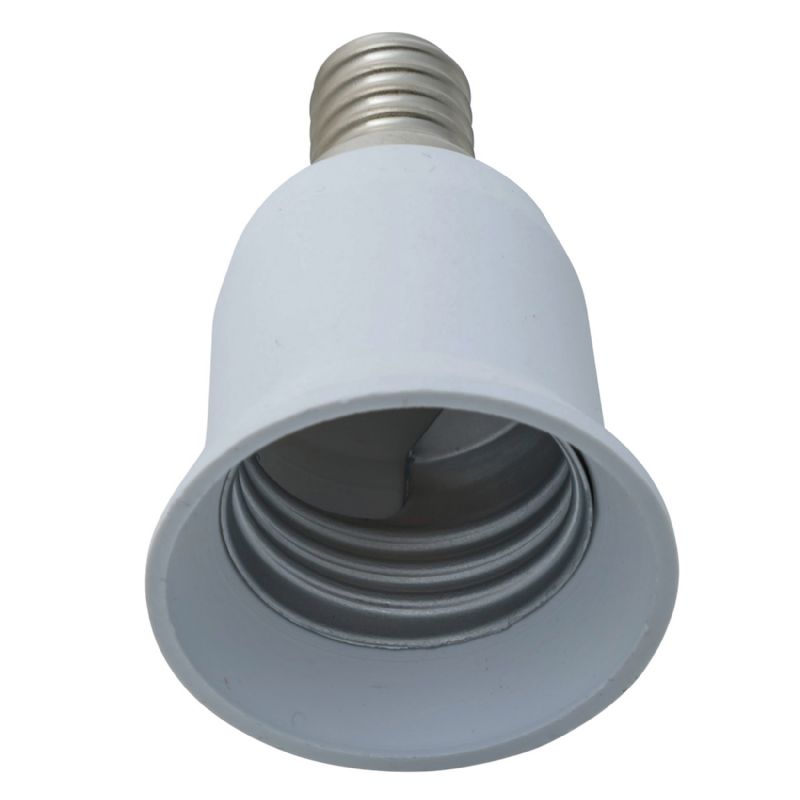 Adaptateur Douille E14 Femelle Vers E27 Mâle - Pour Ampoules - Neuf - Couleur Blanc