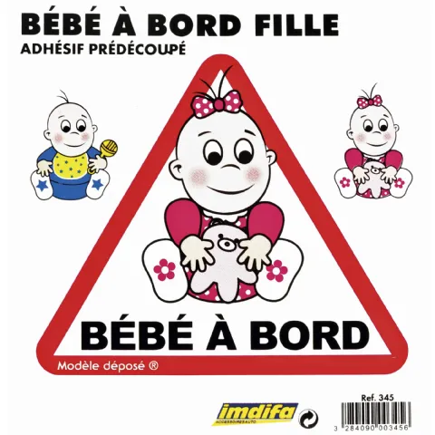 Adhésif bébé à bord fille