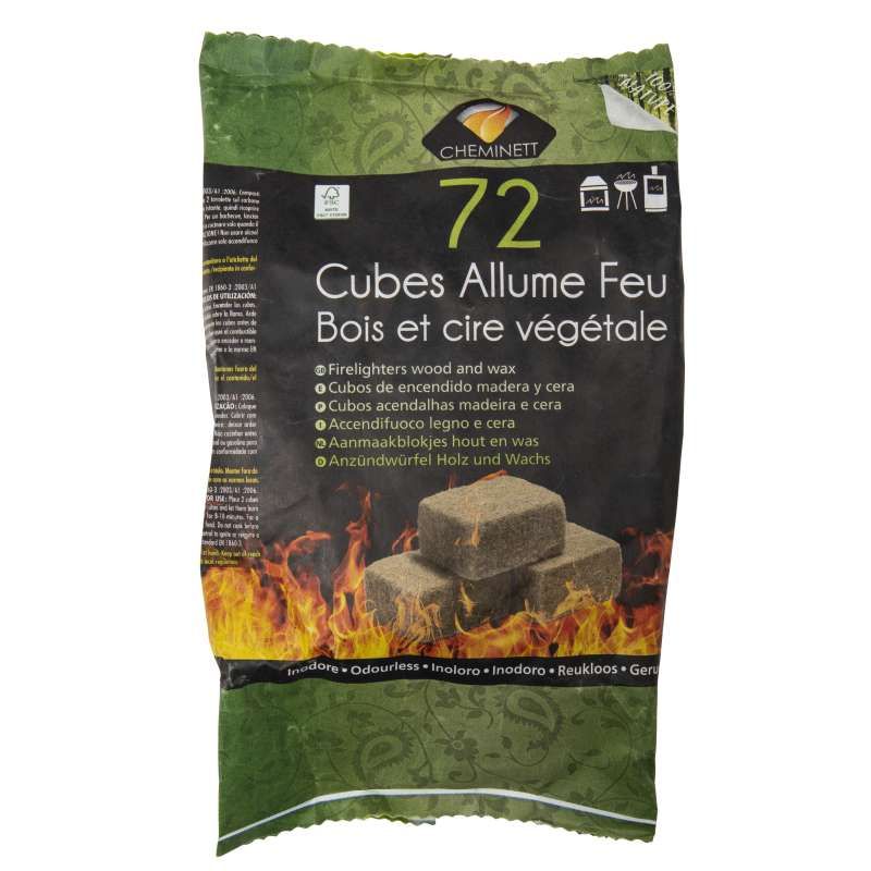 72 Cubes Allume-feu 100% Naturel - PYROFEU - Mr.Bricolage