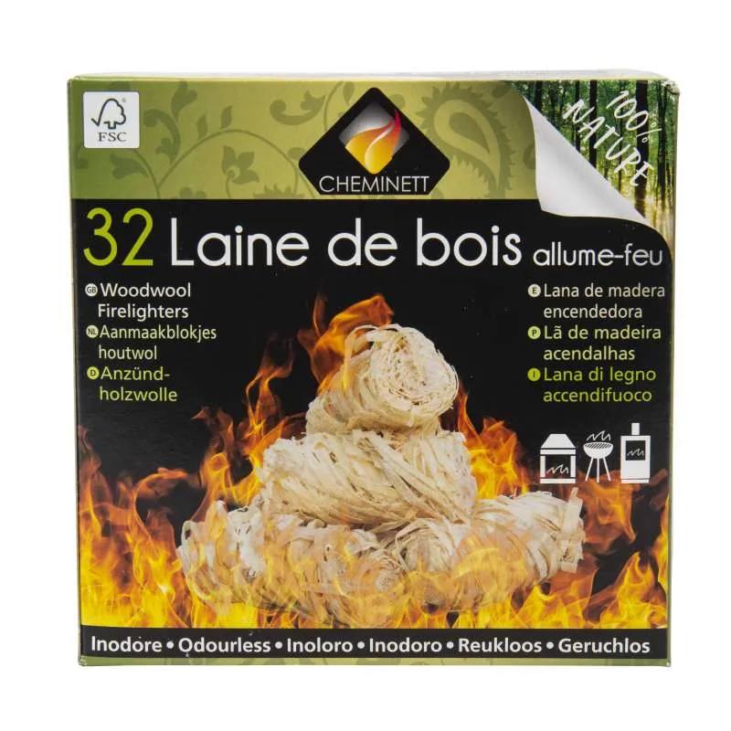 Allume feu laine de bois 100 % végétal - Provence Outillage