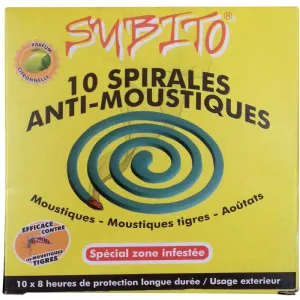 Anti moustiques spirales les 10 pièces Subito