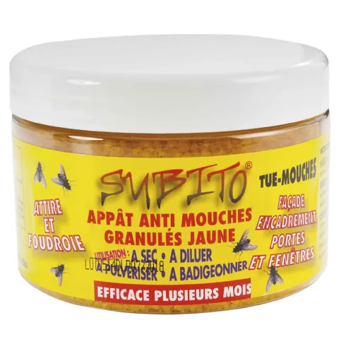 Appât mouche granule jaune 250g subito
