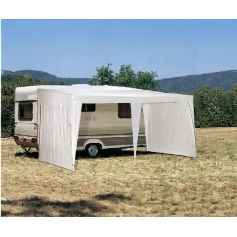 Auvent de terrasse blanc en polyester coton