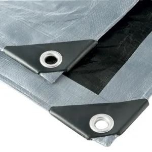 Bâche multifonction noire et grise (4x6m) 200 g/m² Werkapro