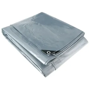 Bâche multifonction noire et grise (4x6m) 200 g/m² Werkapro