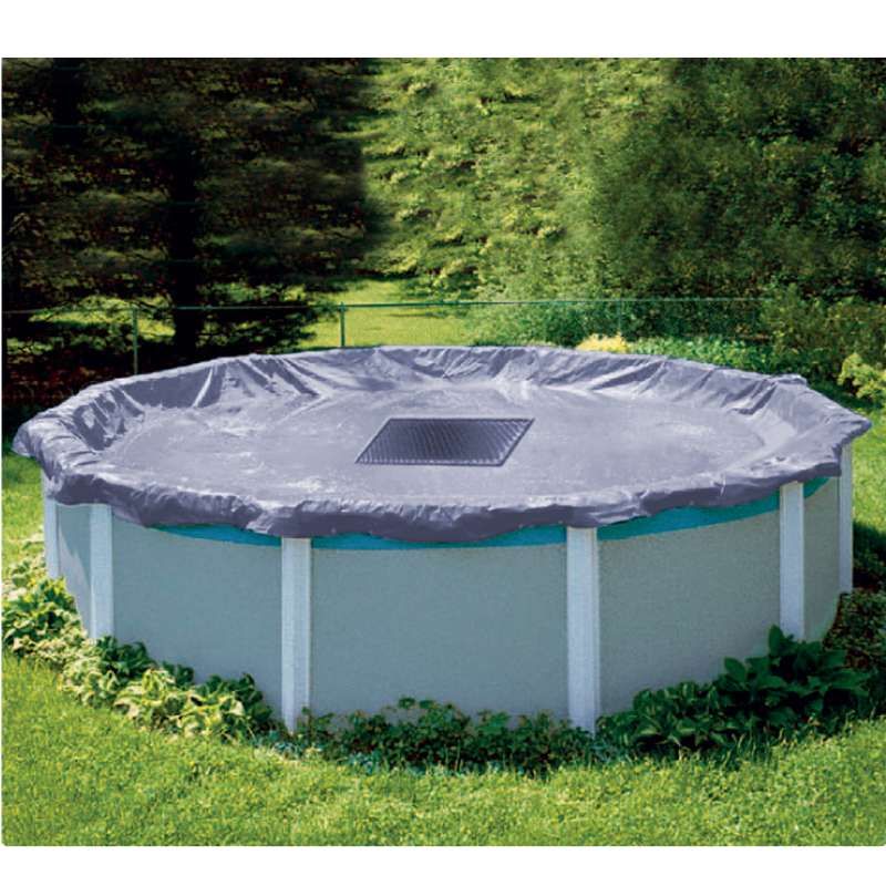 Bâche grise pour piscine ronde 140g/m²