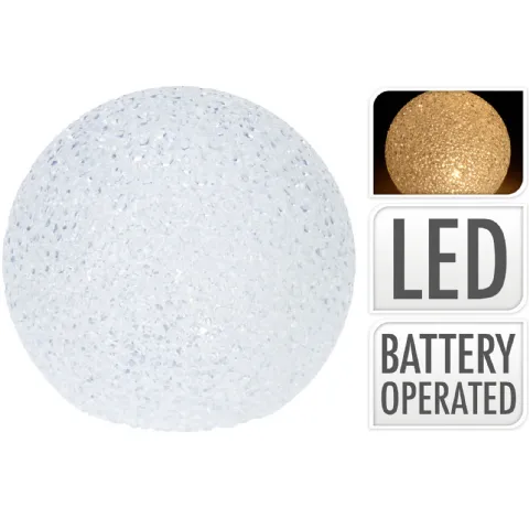 Boule eva ø15cm led deco blanc-chaud