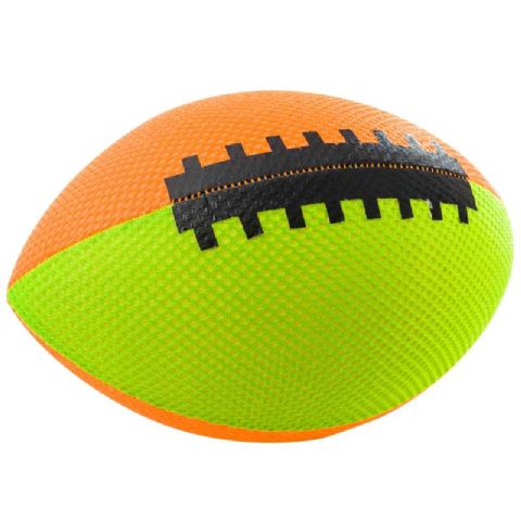 Ballon rugby gonflable orange/vert 18cm