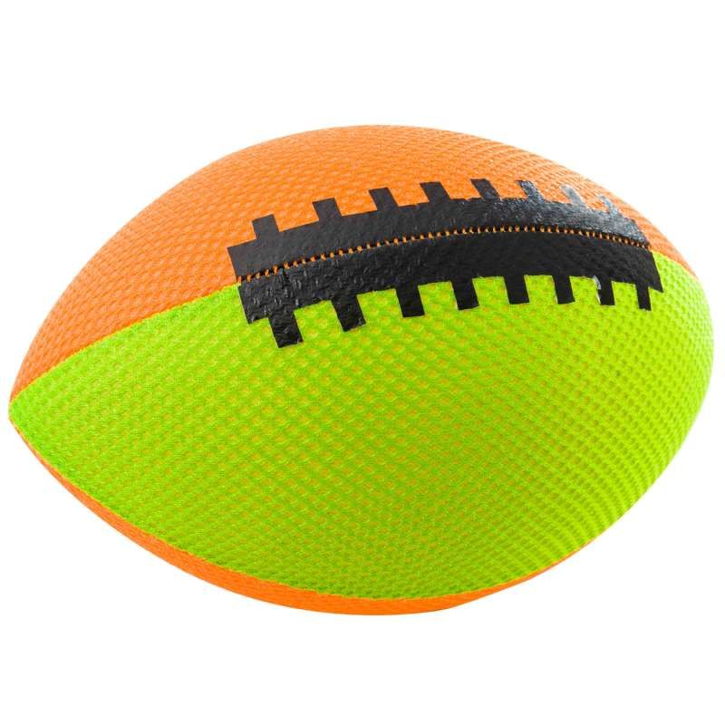 Ballon rugby gonflable orange/vert 18cm