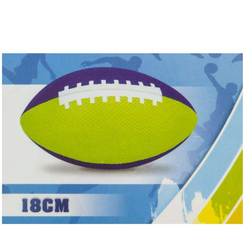 Ballon rugby gonflable bleu et vert 18 cm