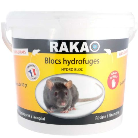 Anti souris et rats bloc hydrofuge 1,5kg Rakao