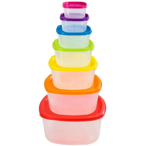 Boites plastiques 14pcs 7 boites + 7 couvercles