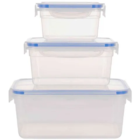 Boite plastique hermétique + couvercle 3pcs