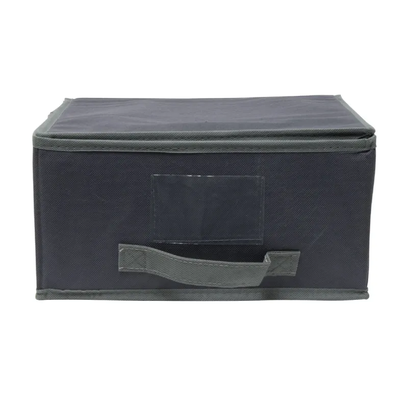 Boite rangement toile (31x28x15cm) + couvercle