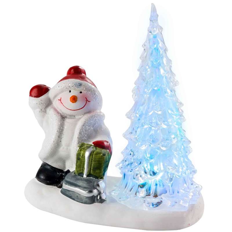 Bonhomme de neige avec arbre à LED