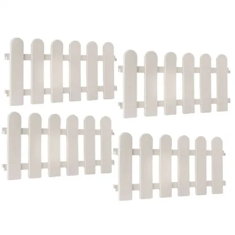 Bordure de jardin blanche 55 x 29 cm 4 pièces