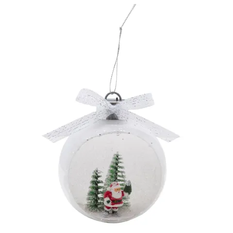 Boule Papa Noël lumineuse (10 x 8 x 12 cm)