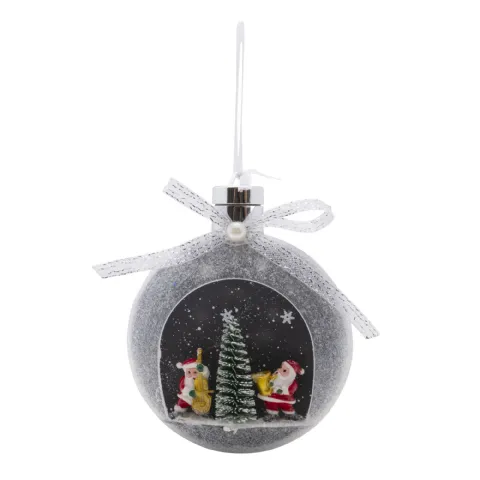 Boule Papa Noël lumineuse multicolore