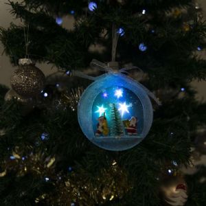 Boule Papa Noël lumineuse multicolore