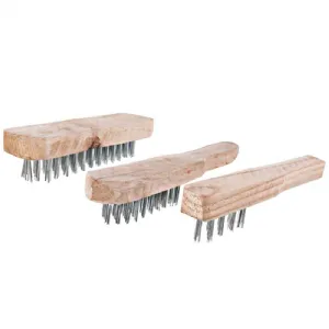Brosse métal avec manche les 3 pièces