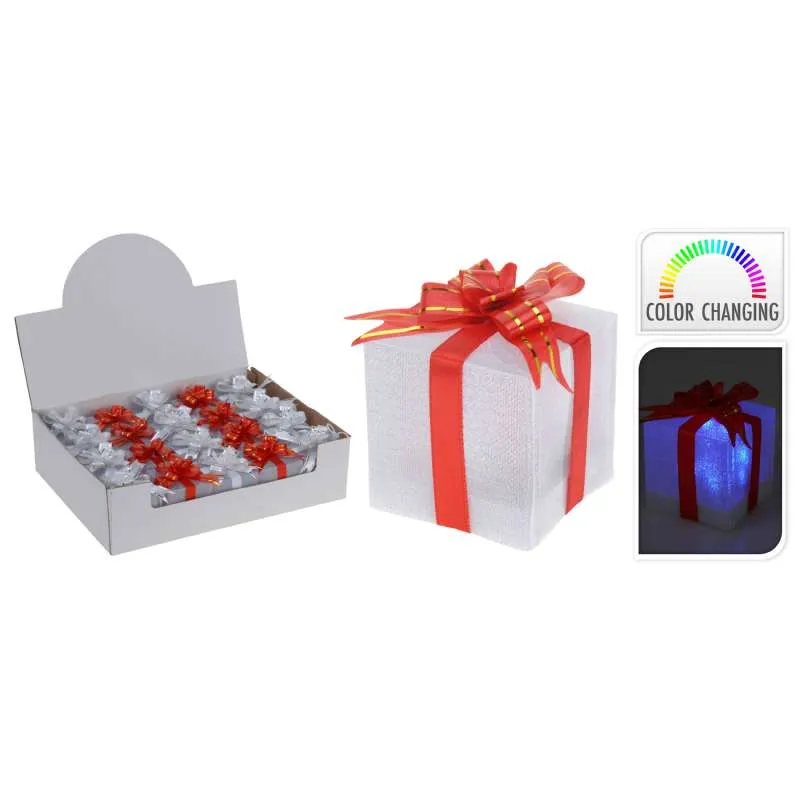 Cadeau avec led multicolore 5x5x5cm