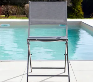 Chaise pliante  alu gris anthracite