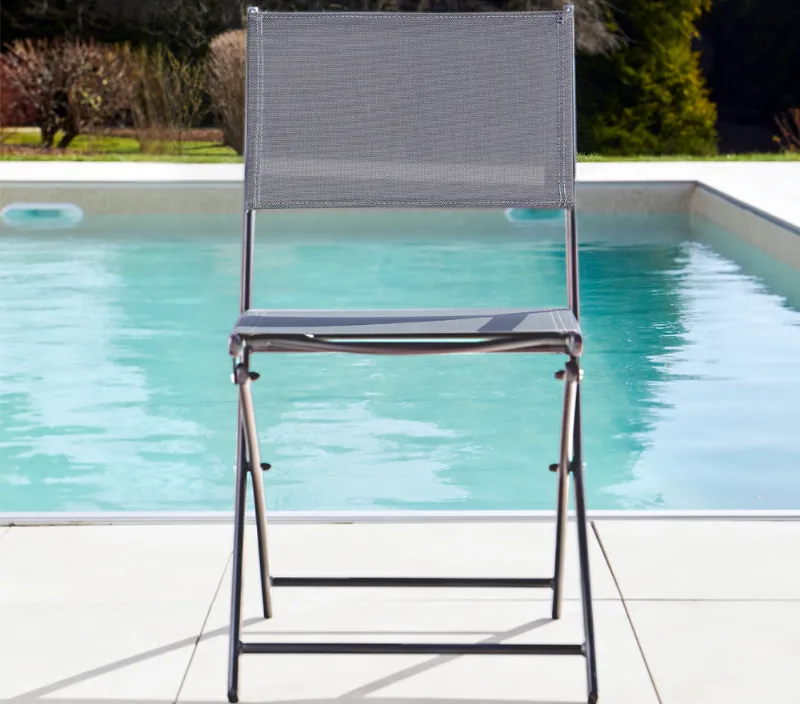 Chaise pliante  alu gris anthracite