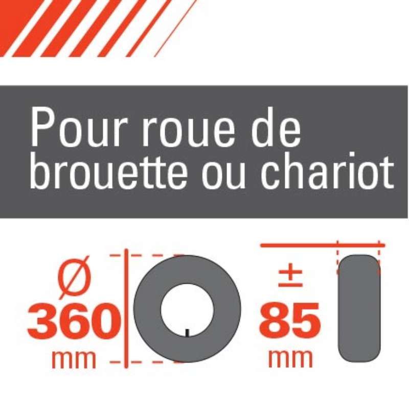 Chambre à air pour roue 14''(360x85mm) - Provence Outillage