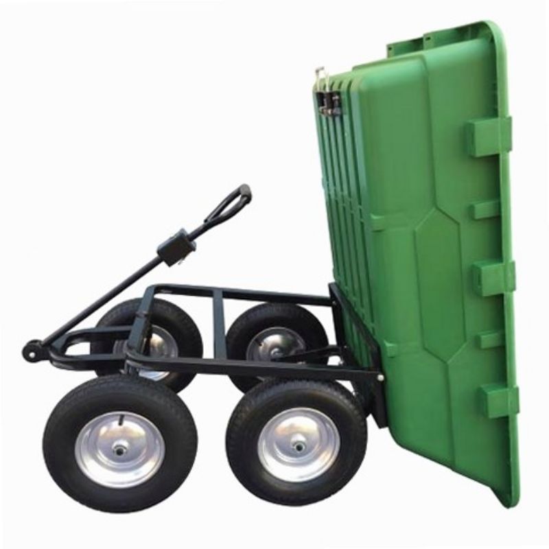 Remorque De Jardin Robuste Avec Côtés Pliables - 320kg Capacité, 4 Roues Pneumatiques, Idéale Camping Festival