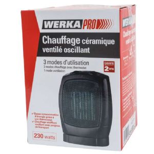 Chauffage céramique et ventilé (750-1500w) Werkapro