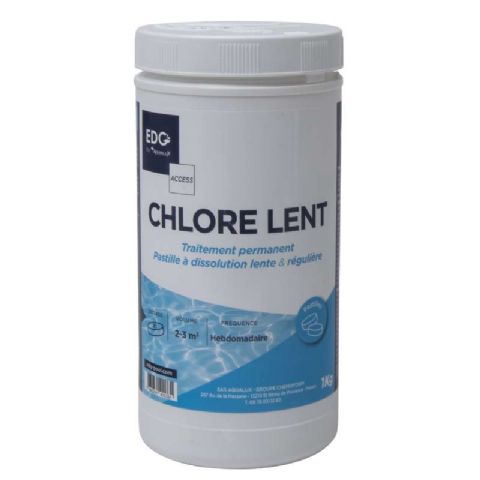 Chlore lent piscine pastille 20gr 1kg