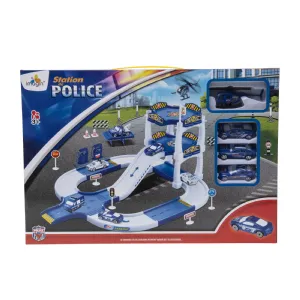 Circuit de police 3 voitures et hélicoptère