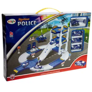 Circuit de police 3 voitures et hélicoptère