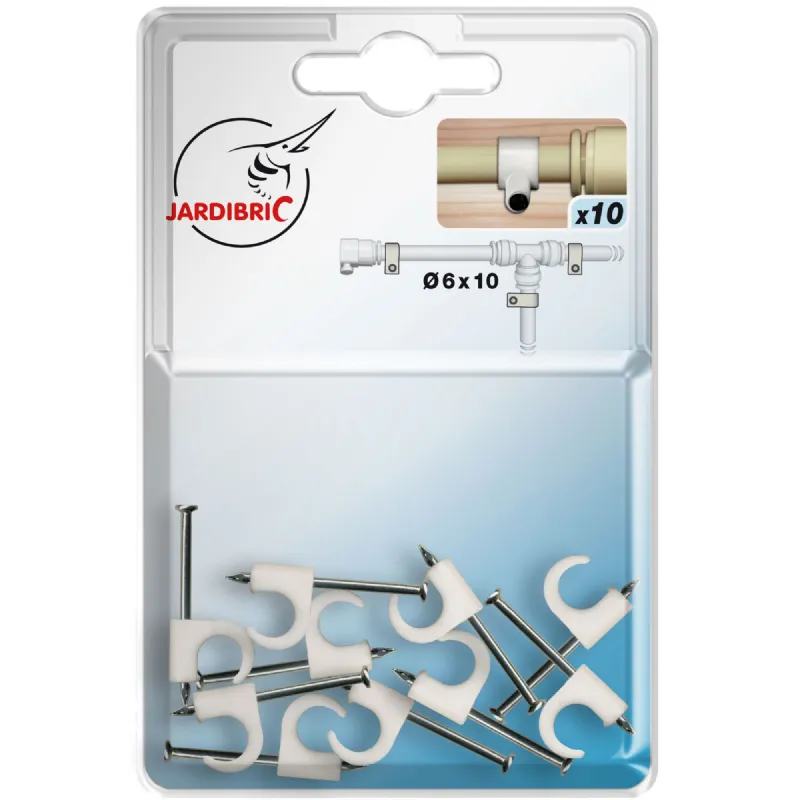Lot de 10 Pointes de fixation pour tuyau ø6x10 mm