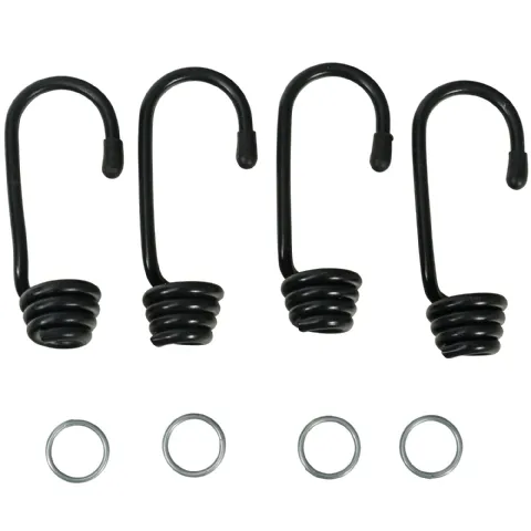 Lot de 4 crochets et 4 bagues Werkapro, pour tendeur élastique de Ø10mm
