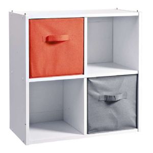 Cube blanc de rangement 4 niches