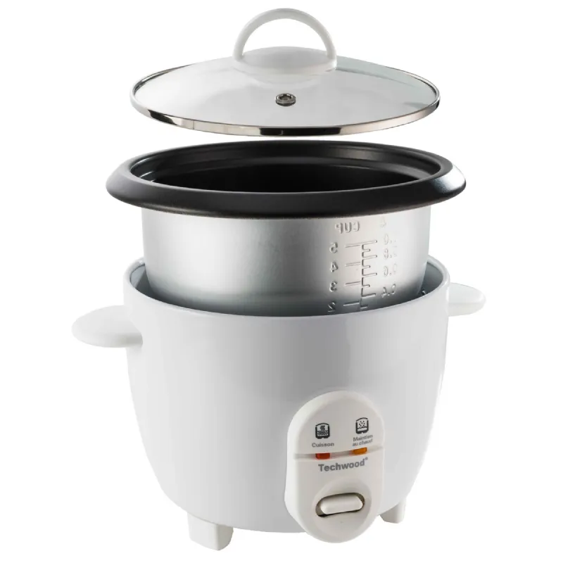 Beper - Rice Cooker et Cuiseur à Vapeur 2en1 en Acier, Capacité 1L pour  625gr de Riz, Système de Maintien de la Chaleur, Mesureur et Cuillère -  Argent