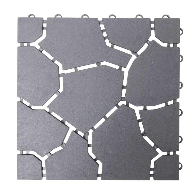 Dalle motif pierre grise 29 x 29 x 1.50cm (lot de 6) WERKAPRO
