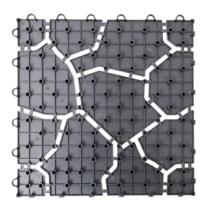 Dalle motif pierre grise 29 x 29 x 1.50cm (lot de 6) WERKAPRO