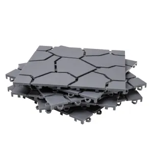 Dalle motif pierre grise 29 x 29 x 1.50cm (lot de 6) WERKAPRO