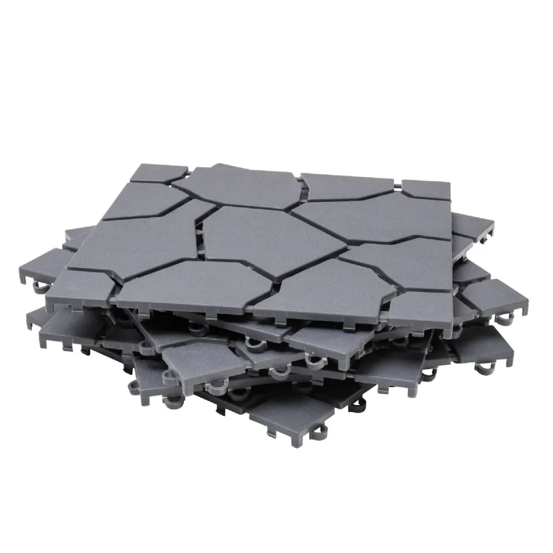Dalle motif pierre grise 29 x 29 x 1.50cm (lot de 6) WERKAPRO